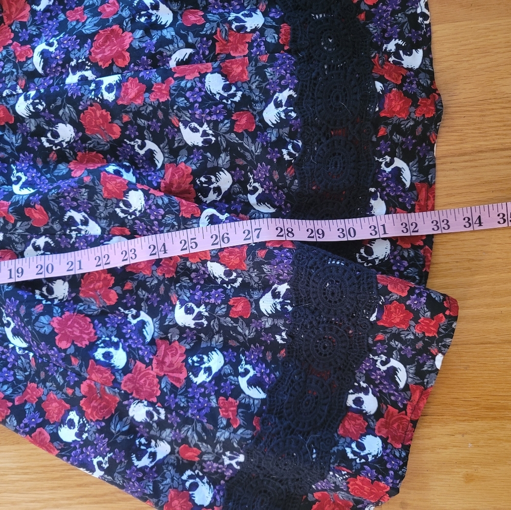 Skulls and Roses Punk Emo Goth Dress - Picture 4 of 5